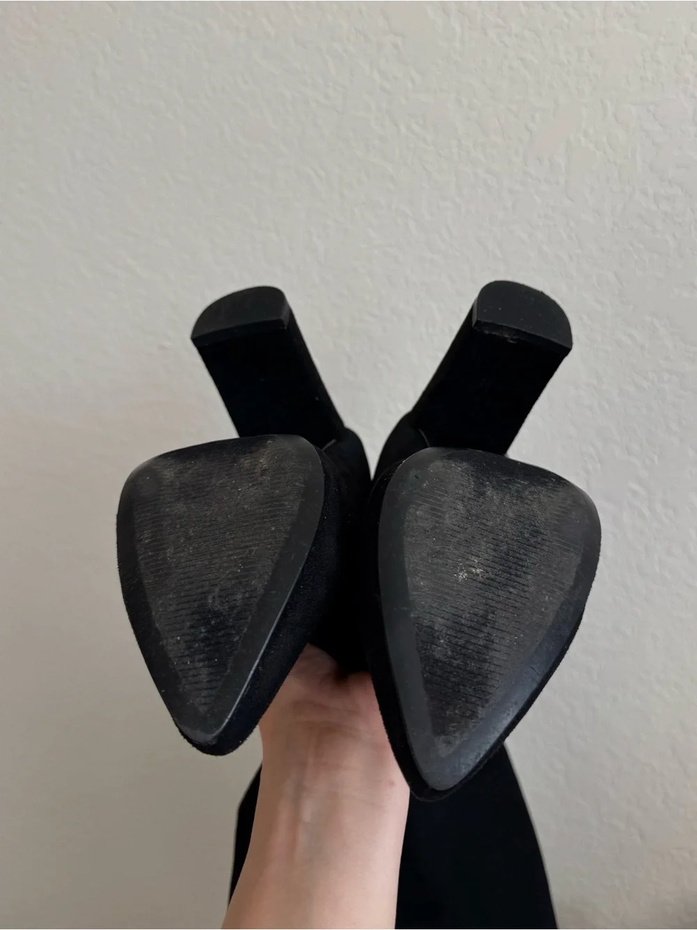 Steve Madden Black Over-the-Knee Stretch Suede Block Heel Boots